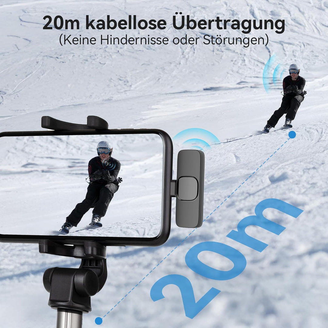 oraolo Kabelloses Lavalier Mikrofon für Android, 360° Omnidirektionales HD-Mikrofon mit Hoher Empfin