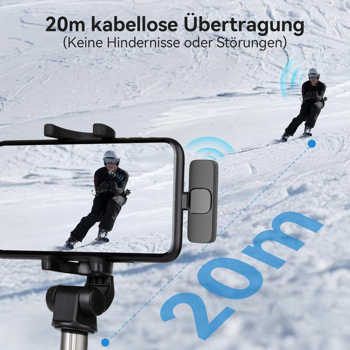 oraolo Kabelloses Lavalier Mikrofon für Android, 360° Omnidirektionales HD-Mikrofon mit Hoher Empfin