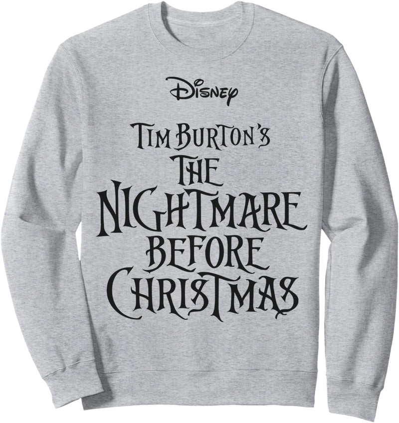 Nightmare Before Christmas Movie Poster Black Text Sweatshirt