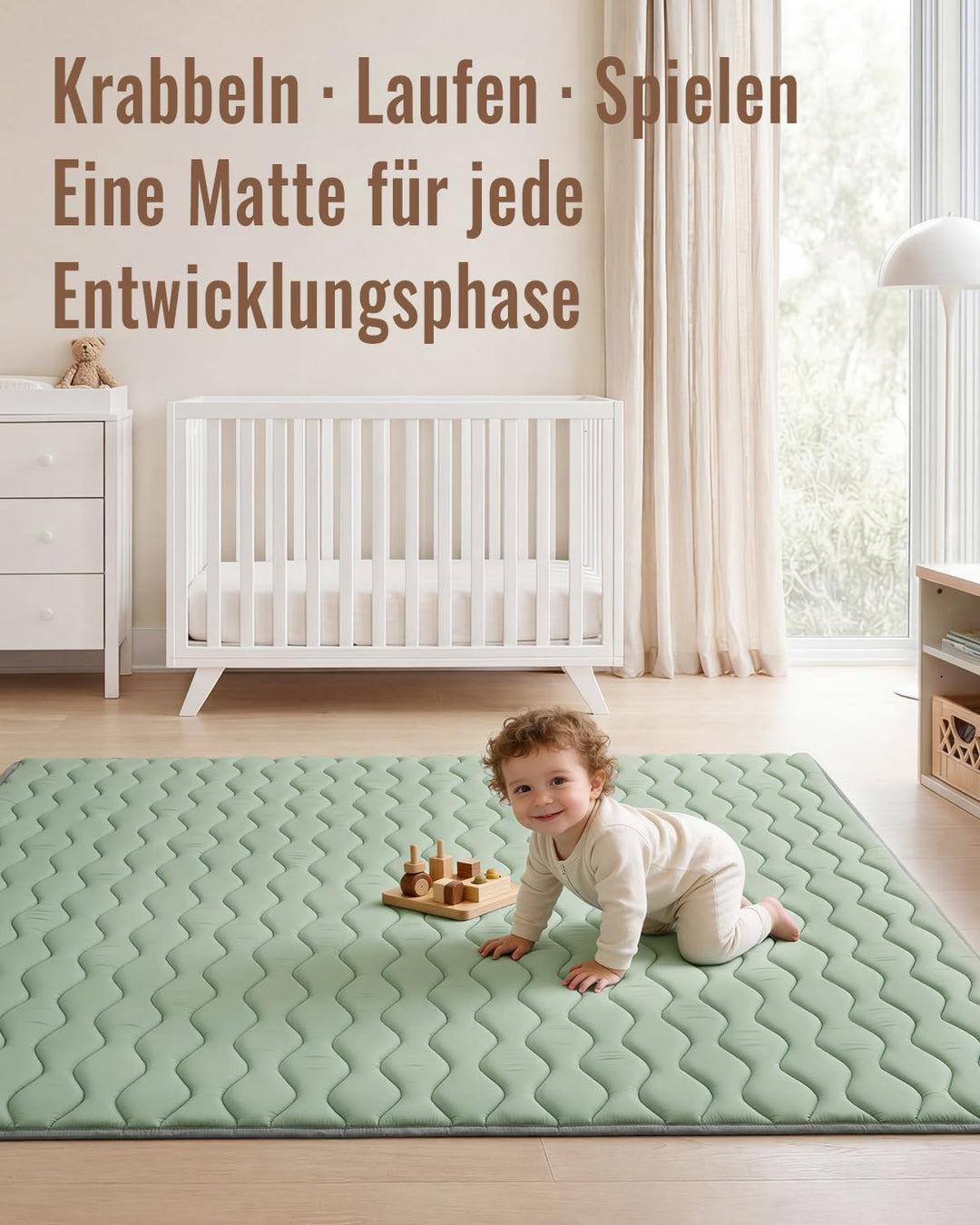 Blissful Diary Baby Spielmatte für Boden, 71x59 Zoll Extra Dick & Gross Weiche Gepolsterte Schaumsto