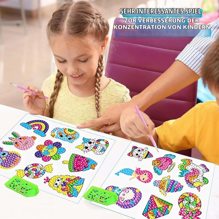 CAYUDEN Diamond Painting Aufkleber, 33pcs 5D Diamant Painting Bilder Kinder Einhorn Diamond Kinder M