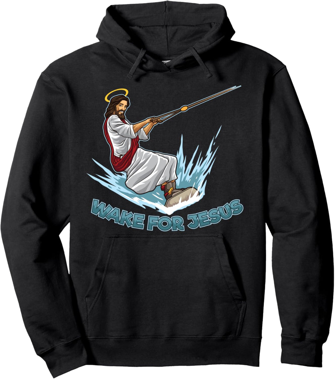 Wakeboarding Jesus - "Wake for Jesus" lustiges Wakeboarder Pullover Hoodie
