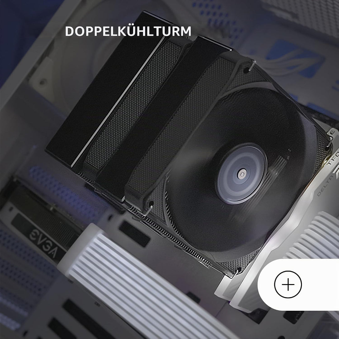 Mars Gaming MCPU-XU6, CPU-Kühler Doppelturm, TDP 350W, 2x Hybridflügel-Lüfter und Hyperbalanciertes