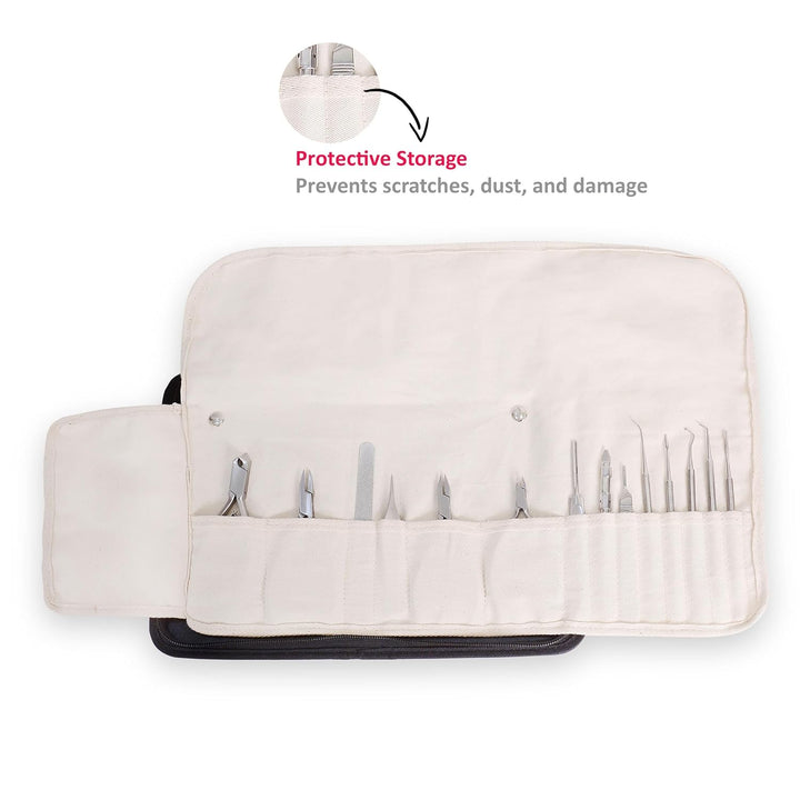 Fusspflege Etui - Podologie Aufbewahrungs Tasche Leer-Maniküre&Pediküre Kosmetik Instrumente Tasche