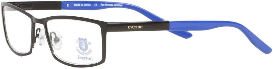 Everton FC Unisex-Erwachsene Adult Metal Brillenfassungen auf Rezept, Black & Blue/Clear, 53Mm