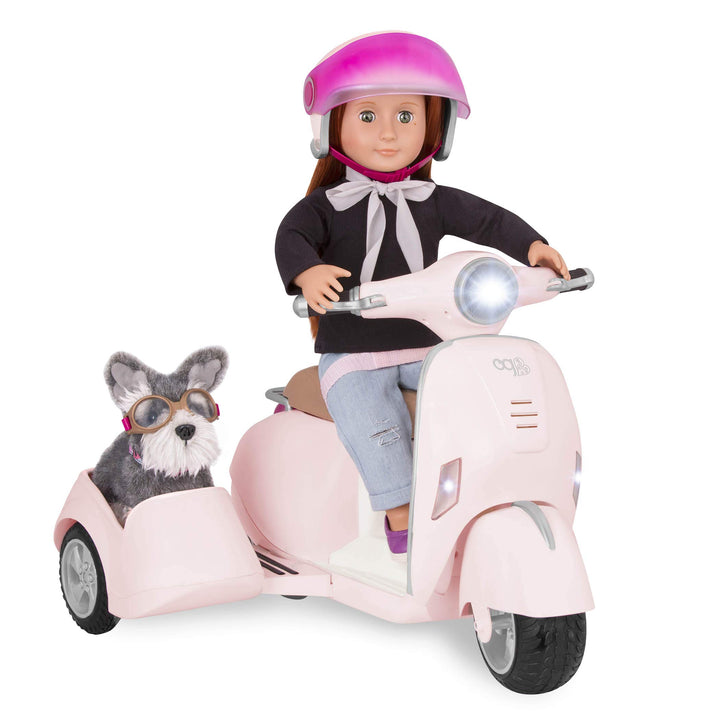 Our Generation – Fahrzeug Spielset – Helm & Beiwagen – 46 cm Puppenzubehör – Rollenspiel – Spielzeug