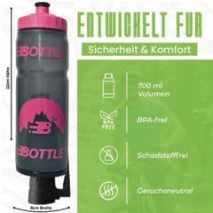0,7L Fahrradflasche mit integrierter Werkzeugbox Magenta Made in DE Magenta 700 ml, Magenta 700 ml