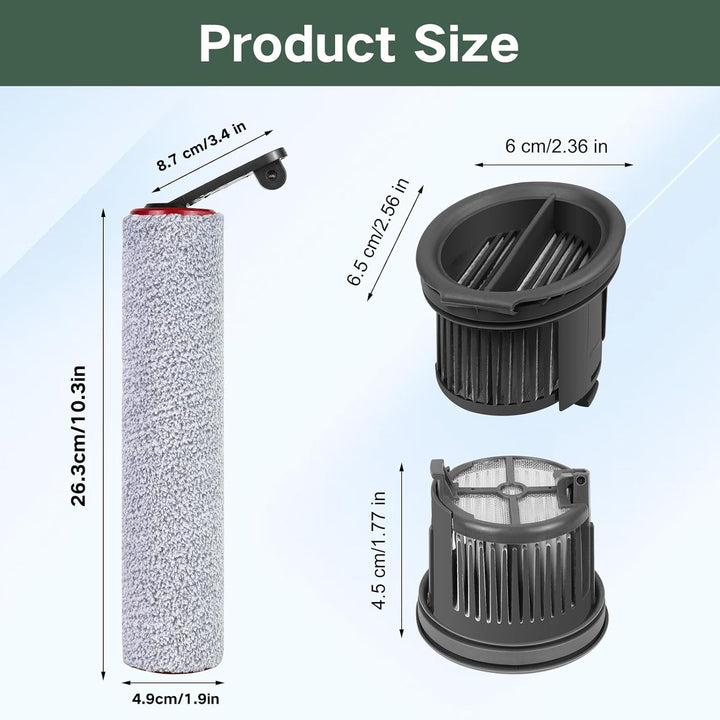 7 Stück Ersatzwalze Filter Set für Dreame H14 Pro H14 Dual H14 Nass- und Trockensauger H14 AE Ersatz