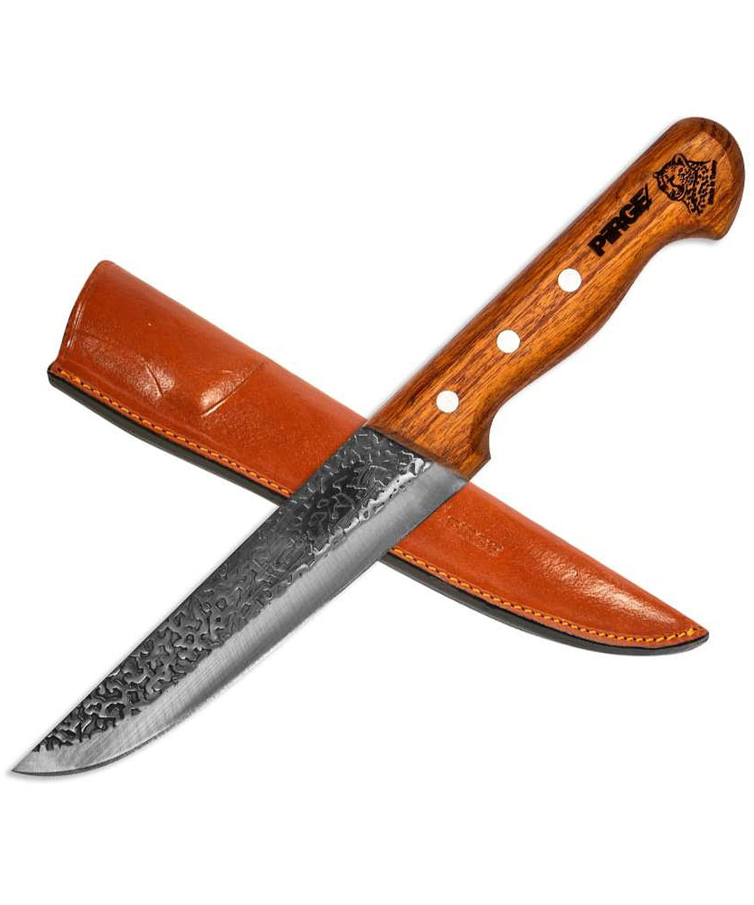 Pirge Elite Handgeschmiedet Schlachtermesser mit Lederscheide 19 cm Metzgermesser - Fleischermesser