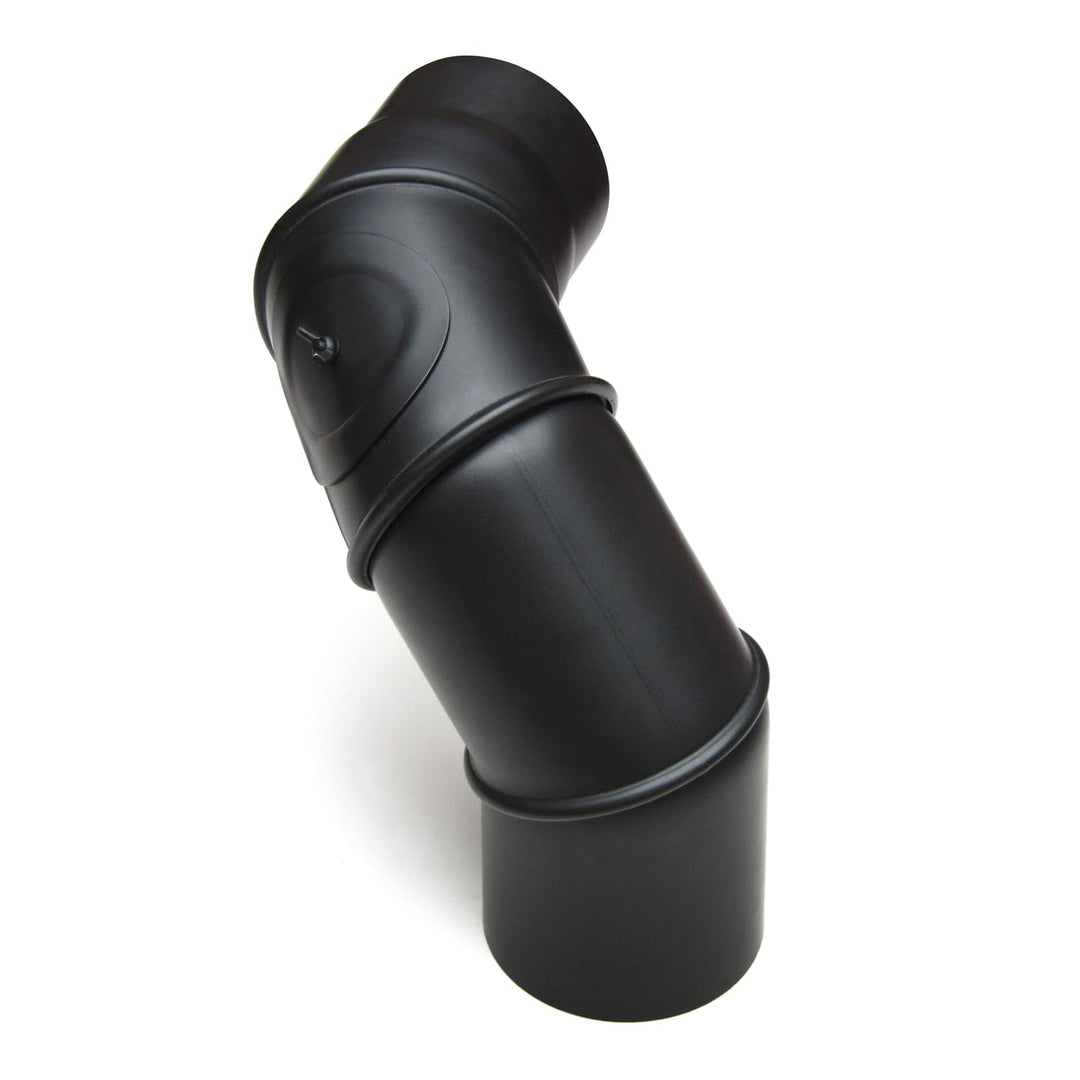 raik Rauchrohrbogen/Ofenrohrbogen Multibogen mit Tür 4-teilig 0-90° drehbar 200 mm Durchmesser 2 mm