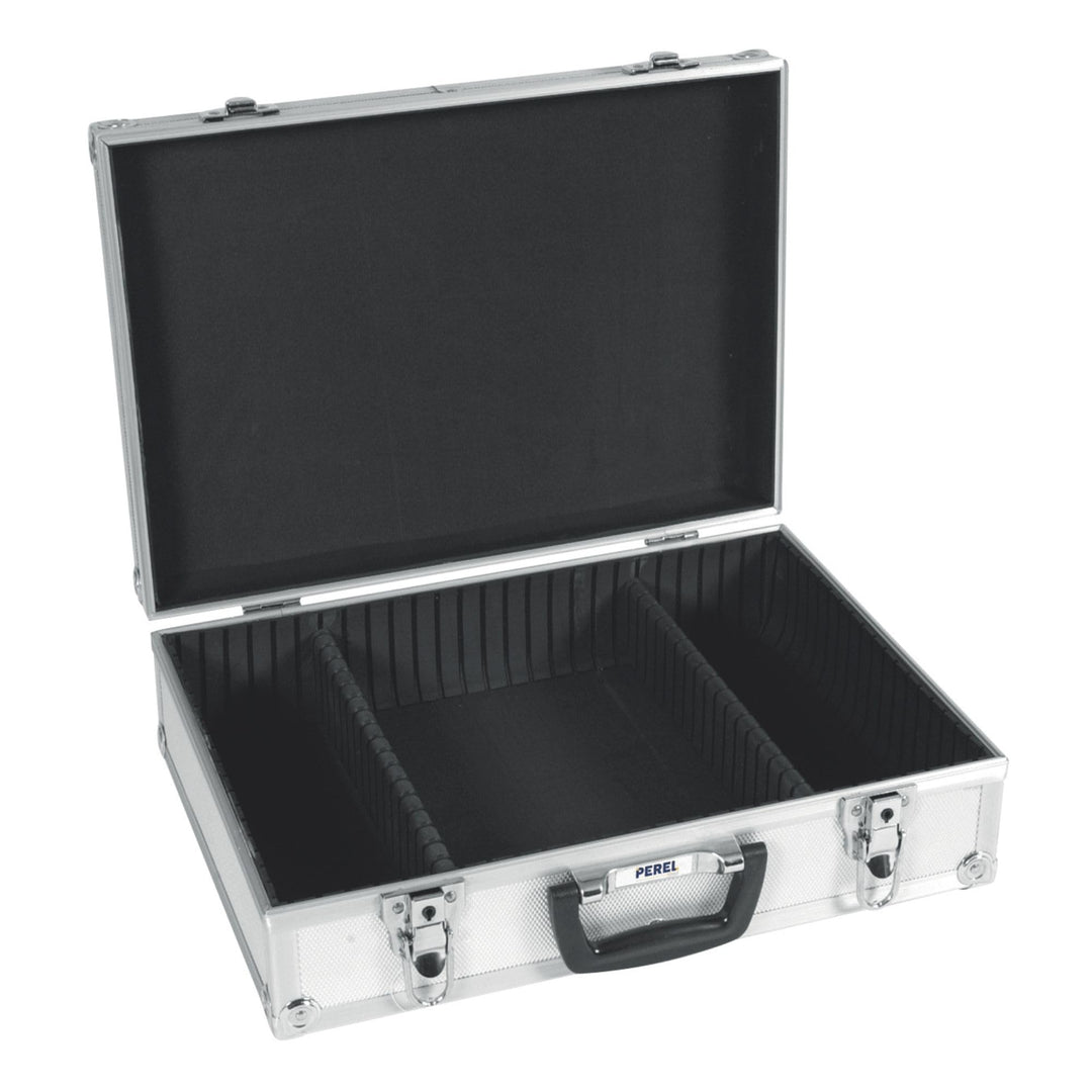 Perel 1819 Werkzeugkoffer aus Aluminium, 42.5 X 30.5 X 12.5 cm 42.5 X 30.5 X 12.5 cm Schwarz,silber,