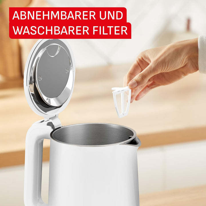 Tefal Thermo Protect, Elektrischer Wasserkocher, Kaltstart, Herausnehmbarer Antikalkfilter, 1500 W,