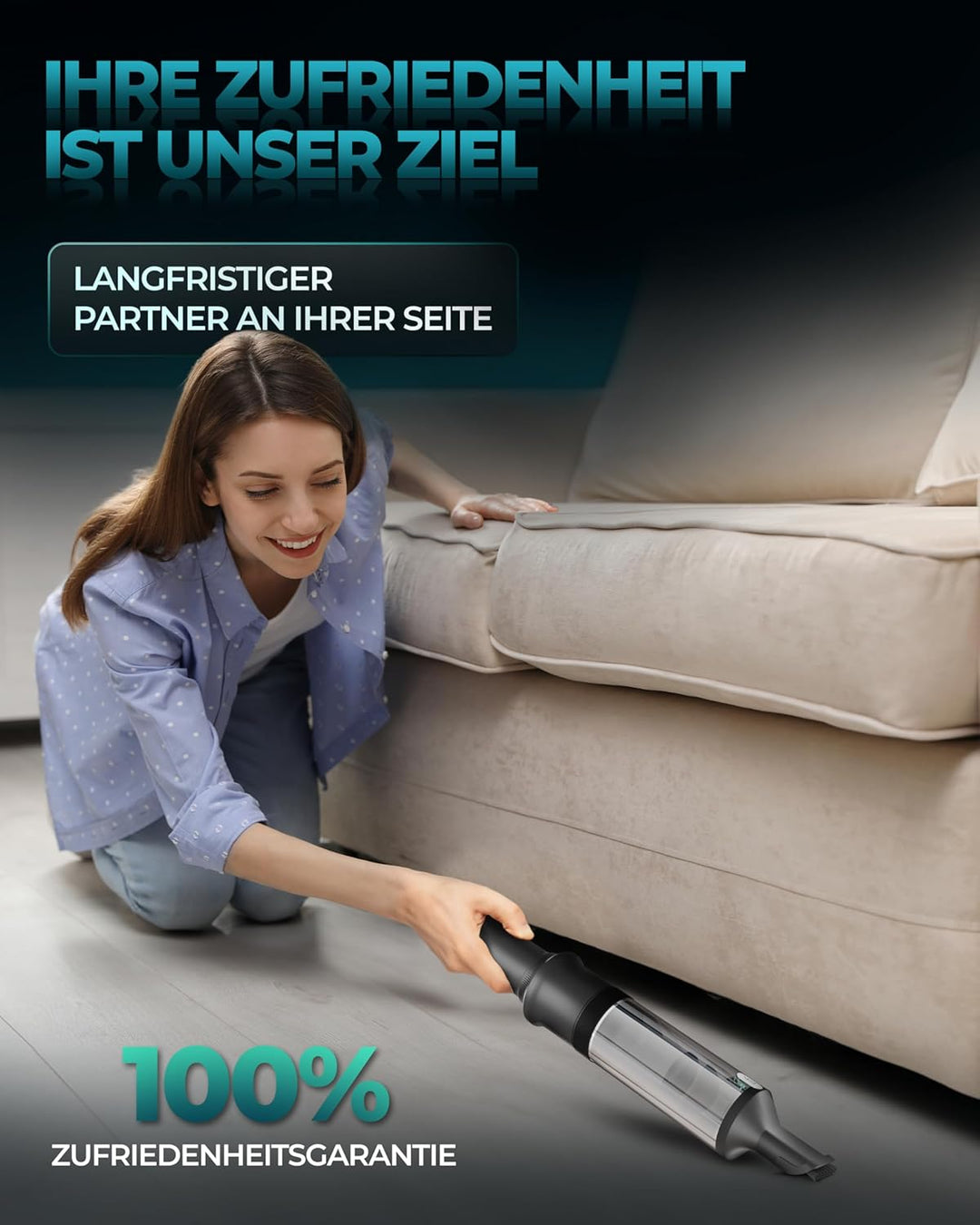 KLAMER Handstaubsauger, 140W Akku Handstaubsauger, Leistungsstark mit 16.000 PA und 36 min Laufzeit,