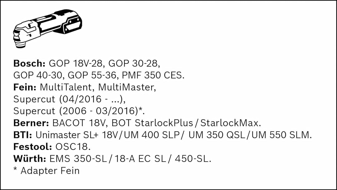 Bosch Professional Präzisionssägeblatt PAII 52 APT MultiMax (für Multi Material, Starlock, 50 x 52 m