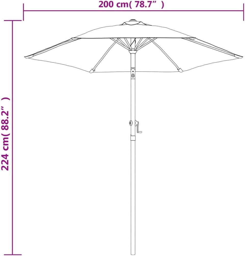 vidaXL Sonnenschirm Kurbel Kippbar Ampelschirm Gartenschirm Strandschirm Terrassenschirm Balkonschir
