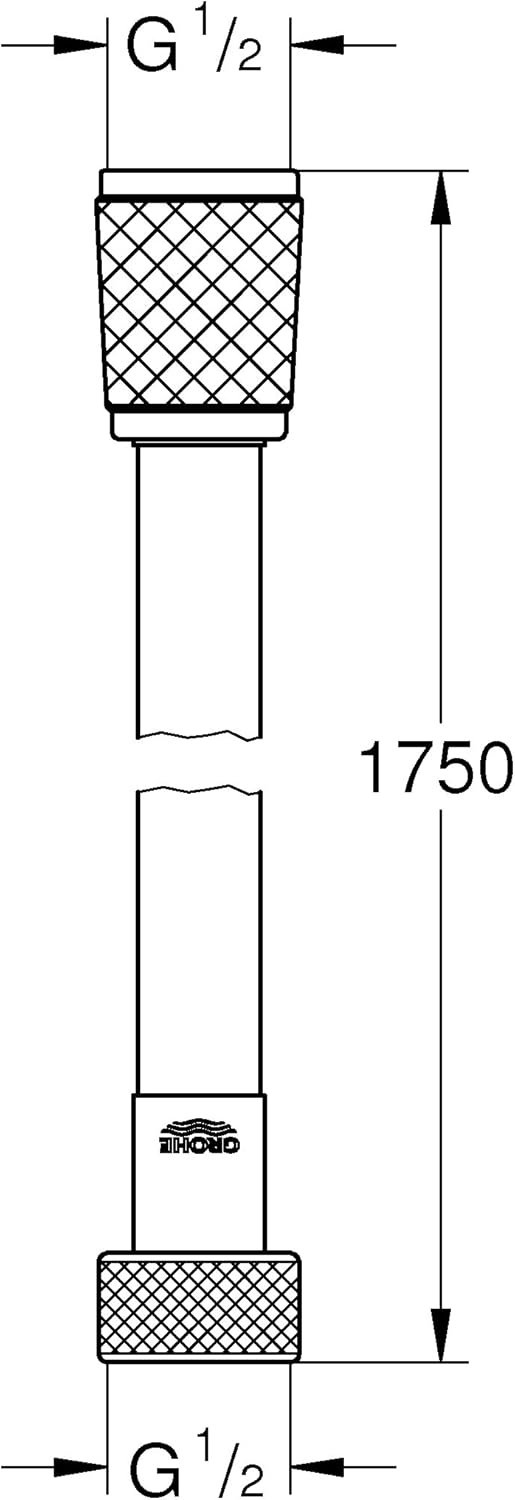 Grohe Rotaflex, Brause- und Duschsysteme - Brauseschlauch, 175 cm, 28410001 Chrom 1,75 m glatte Obef