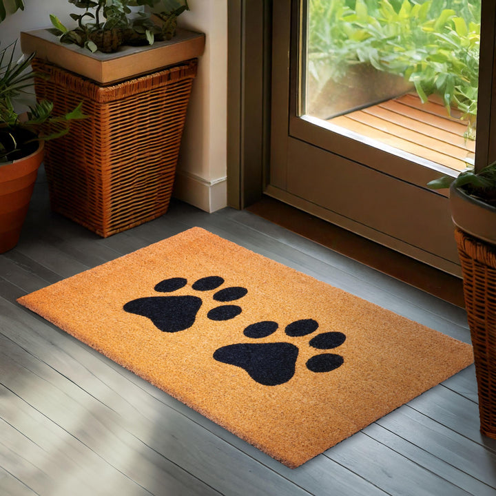 BRUBAKER Fussmatte für Aussen und Innen - Pfoten - 45 x 75 cm Hunde und Katzen Schmutzfangmatte aus