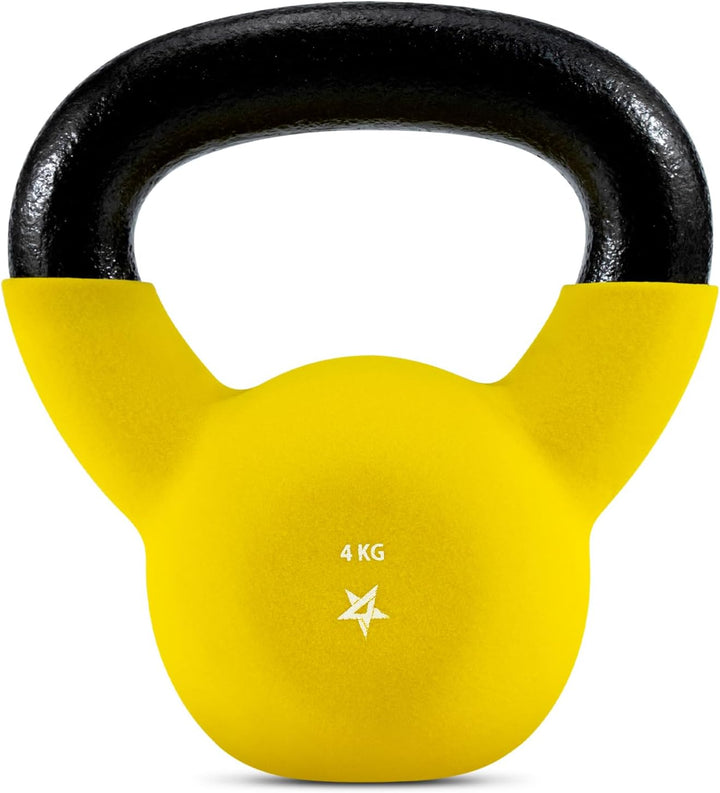 Yes4All 2-20kg Kettlebell aus Gusseisen mit Neopren Beschichtung, Mehrfarbige Kettlebells, Schwungha