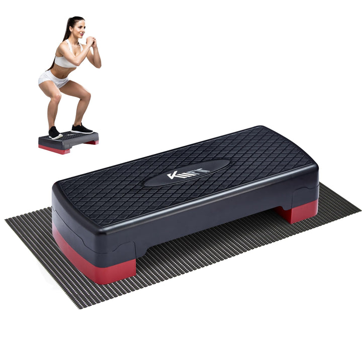 KM-Fit Fitness Stepper | Steppbrett Aerobic Stepper für zuhause | Step-Bench 2-fach höhenverstellbar
