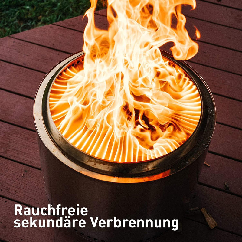 Solo Stove Feuerschale Yukon 2.0 mit Standfuss | Feuerstelle für Raucharme Holzverbrennung, Herausne