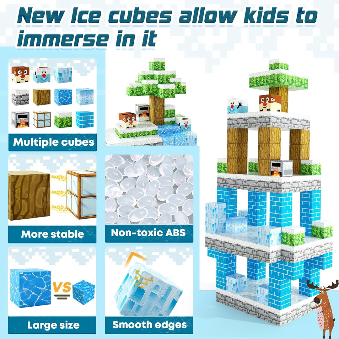 Magnetische Bausteine - Build Mine Magnete Welt World Set, Magnet Frozen Kinderspielzeug für 3 4 5 6