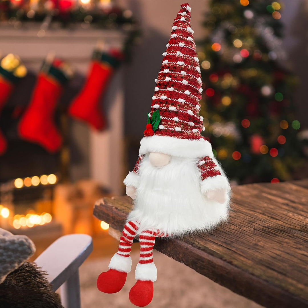 Zwerg Weihnachtsbaumspitze, Zwerg, Weihnachtsschmuck, Plüsch, Party-Dekoration, Ornament-Zubehör Red