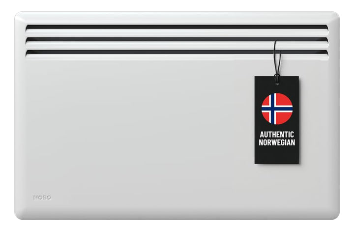 Elektrischer Konvektor Heizkörper Nobø NFK4N - 750W, Weiss, Smart-Thermostat mit Timer (NCU-2Te), Wa