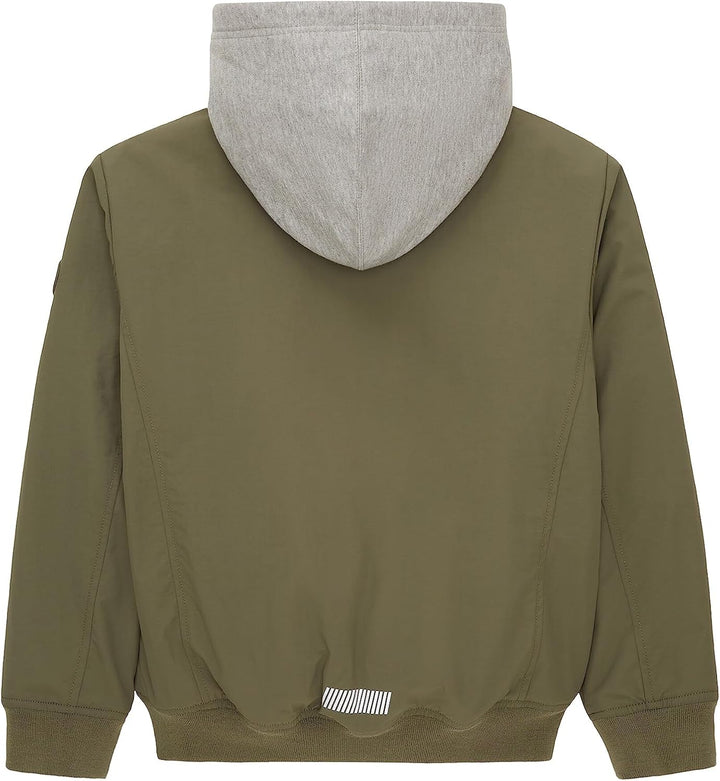 TOM TAILOR Jungen 1038538 Bomberjacke mit abnehmbarer Kapuze (1er Pack) 164 10415 - Dusty Olive Gree