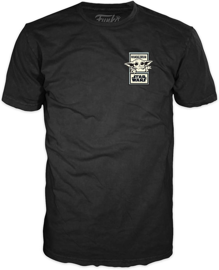 Funko Pop! & Tee: Mandalorian - Luke Skywalker mit Grogu (The Child, Baby Yoda) - Small - (S) - Star