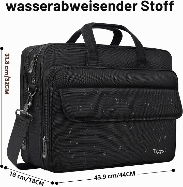 Taygeer Laptoptasche 17 Zoll Business Aktentasche Herren Gross Laptop Notebook Tasche Wasserdicht No