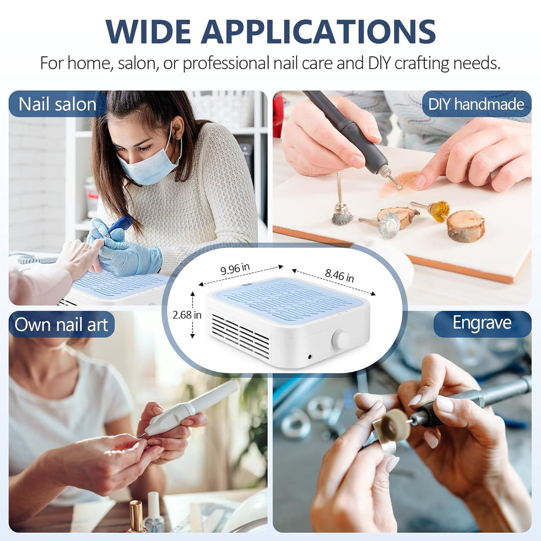 Nail Dust Collector mit Filter - Professionelle Staubabsaugung für Nägel Nagelstudio - Einstellbare