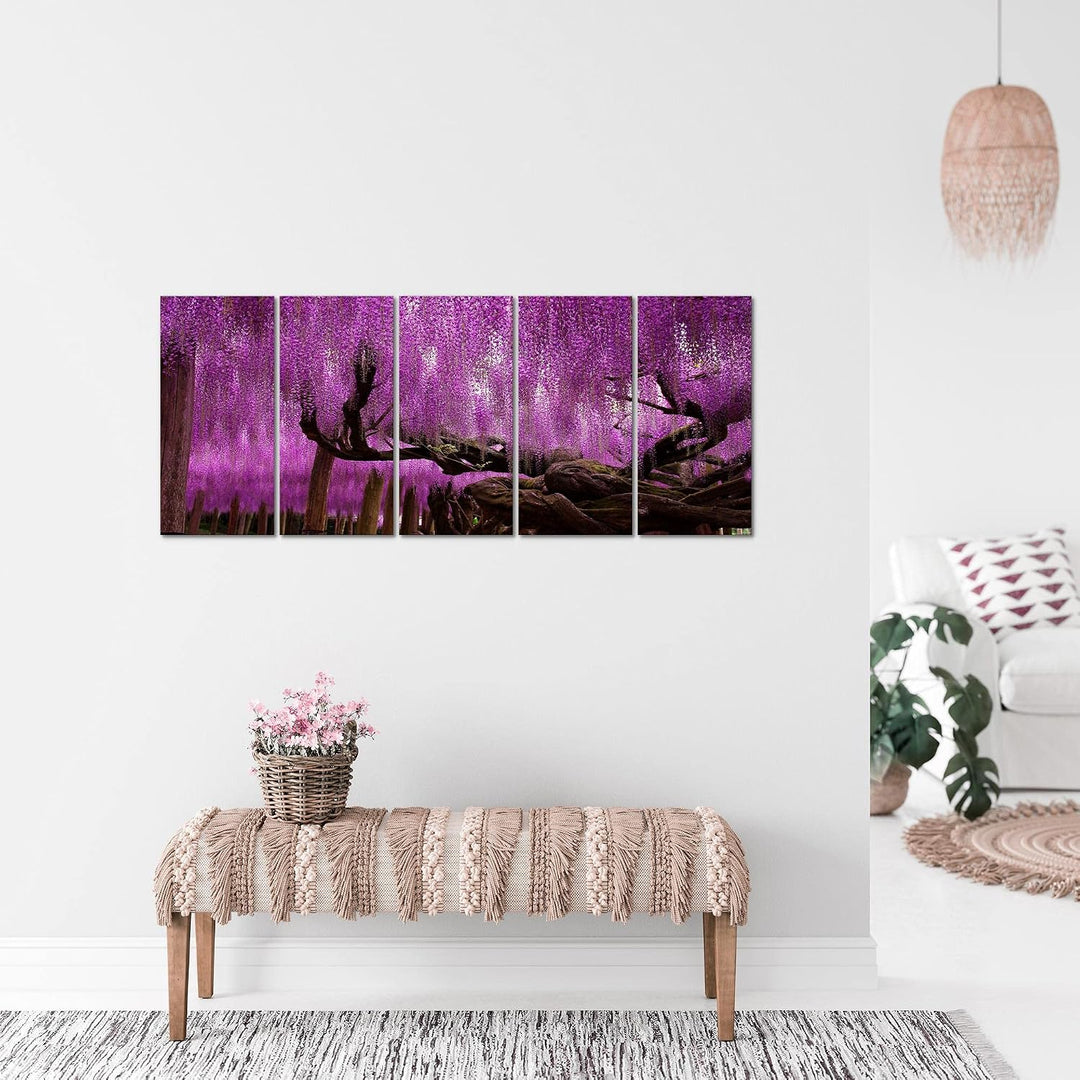 Runa Art Bild Wald Landschaft Wandbilder auf Vlies Leinwand 5 Teilig Wanddekoration Schlafzimmer Woh