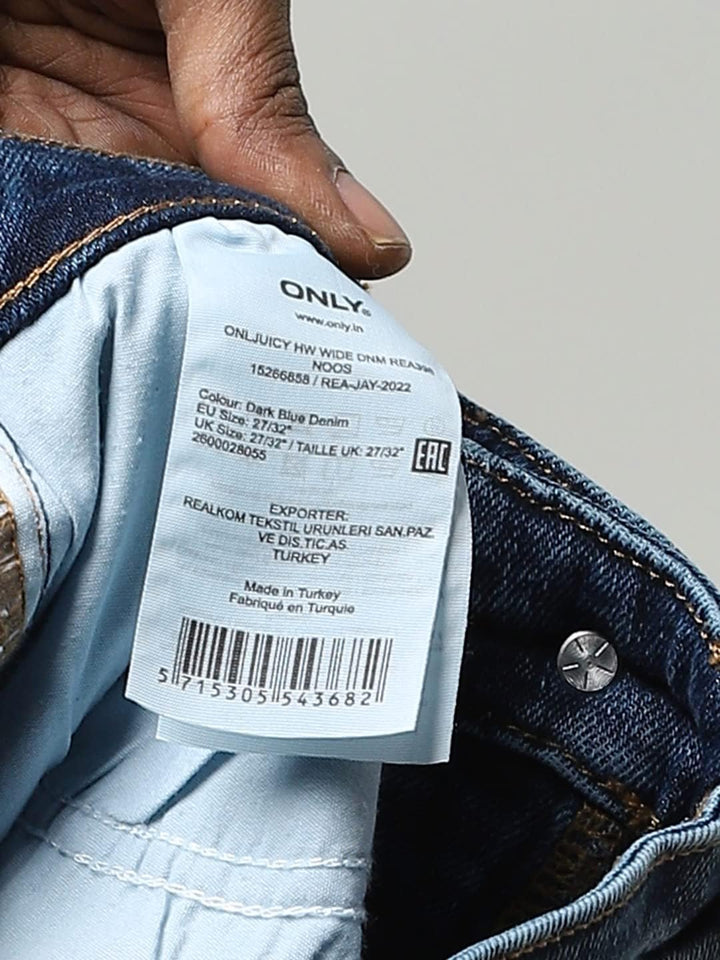 ONLY Female Jeans mit weitem Bein ONLJUICY Hohe Taille Weiter Beinschnitt Jeans 28W / 32L Dark Blue