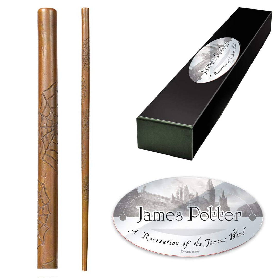 The Noble Collection - James Potter Character Wand - 15in (37cm) Wizarding World Wand with Name Tag