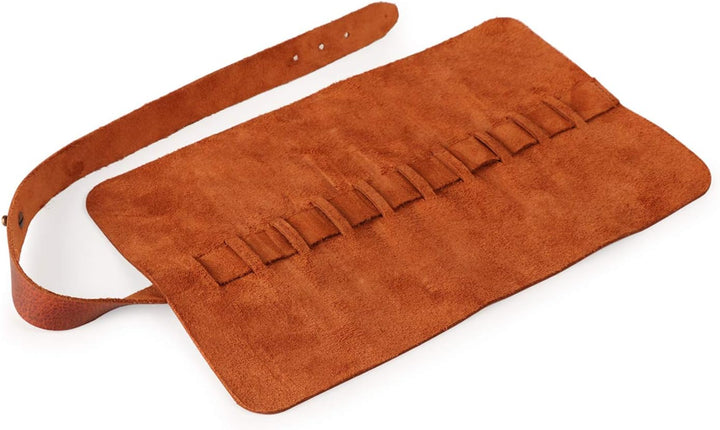 LONDO Etui für Stifte und Bleistifte aus echtem Leder, Braun