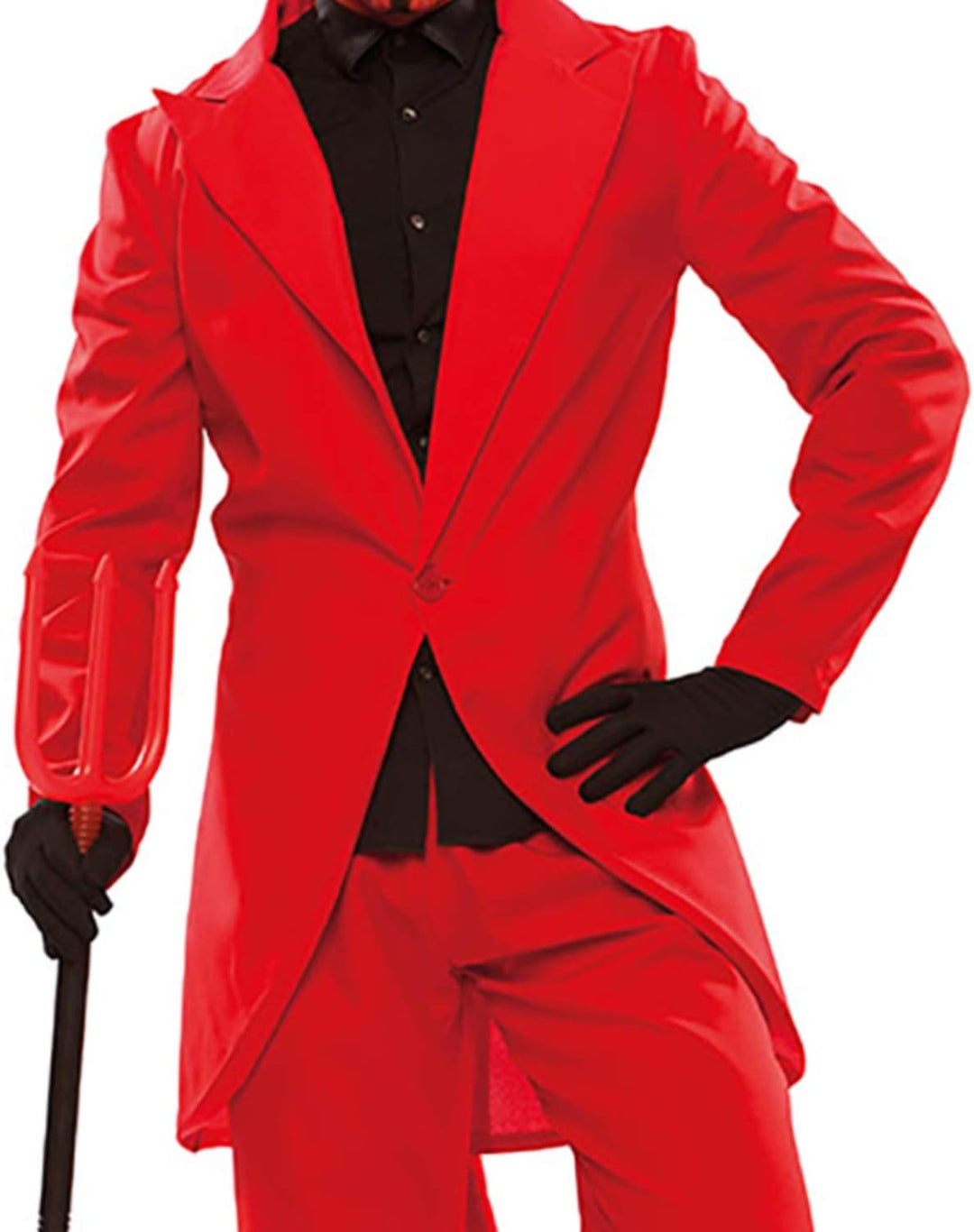 EUROCARNAVALES Herren Kostüm Teufel Lucifer rot Anzug Satan Halloween Fasching Karneval (XL)