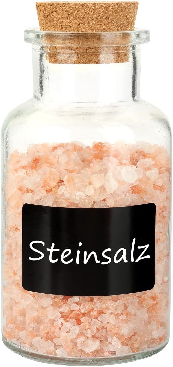 Schramm® Gewürzgläser 300ml rund wählbar 6, 12 oder 24 Stück 14 x 6,8 cm mit Kork Verschluss inkl. E