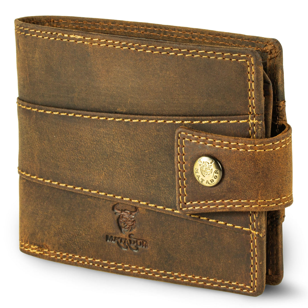MATADOR Herren Geldbeutel Leder #Danzig mit edler Geschenk Box, Elegante Geldtasche RFID Schutz, Lux