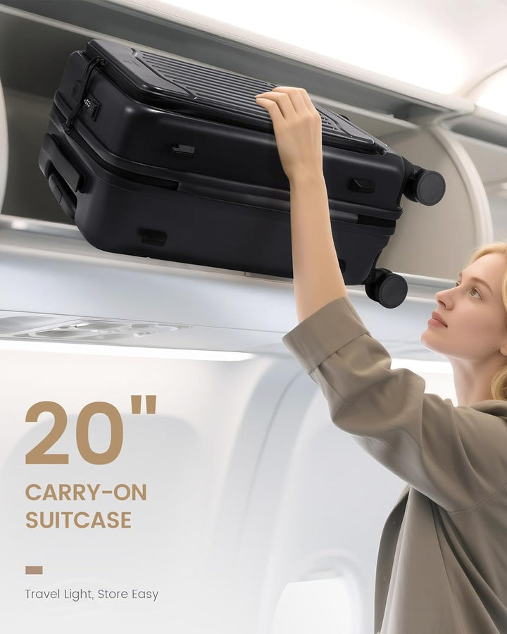 LOVEVOOK Handgepäck Koffer mit TSA, 100% PC Rollkoffer Reisekoffer Hartschalen, Klein Cabin Suitcase