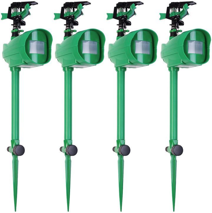 Royal Gardineer Katzen-Vertreiber: 4er-Set Wasserstrahl-Tierschrecke, PIR-Sensor, Batteriebetrieb, 1