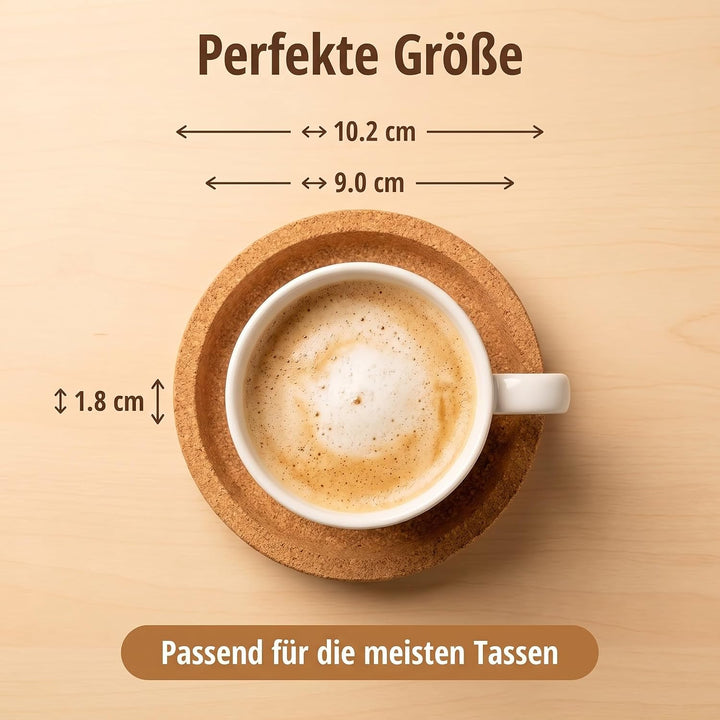 Korkuntersetzer Rund Mit Rand, 12 Pack Kork Untersetzer Absorbierende 10,2 cm, Die Meisten Tassen Ei