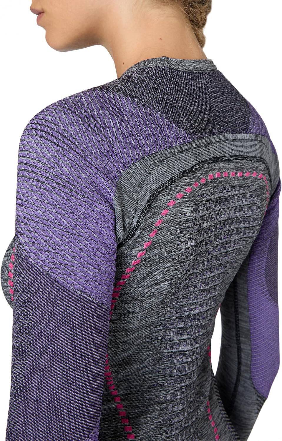 UYN Damen Unterhemd Ambityon UW Unterhemd, Black Melange/Purple/Raspberry, L/XL, U100023