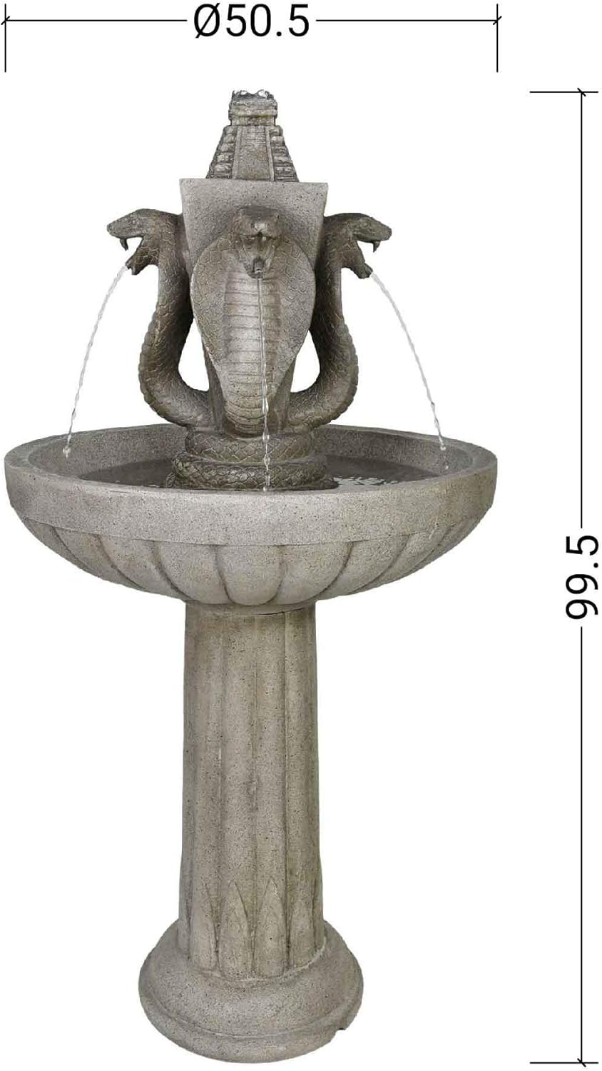 Köhko® Wasserspiel Maya Klassischer Etagenbrunnen Vogelbad Kaskade Zierbrunnen Gartenbrunnen Springb