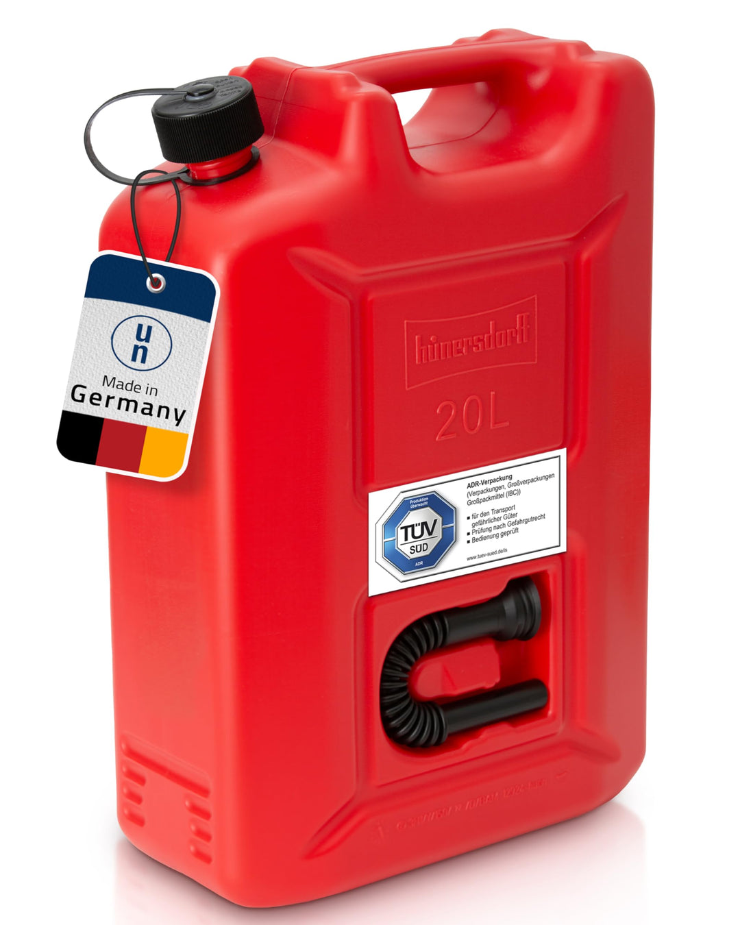 hünersdorff 802060 Kraftstoff-Kanister PROFI 20l für Benzin, Diesel und andere Gefahrgüter, UN-Zulas