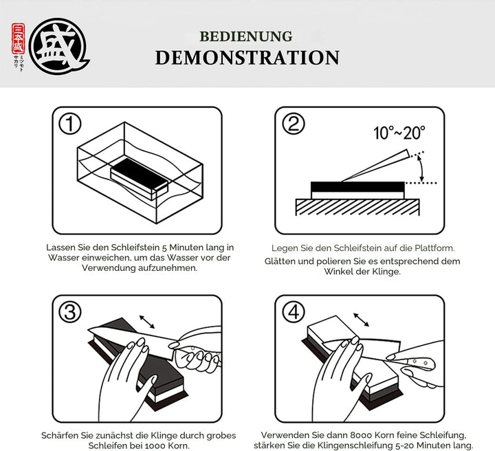 MITSUMOTO SAKARI Japanischer Messerschärfer, professionelle Küche, 1000/3000 Körnung, Messerschärfer