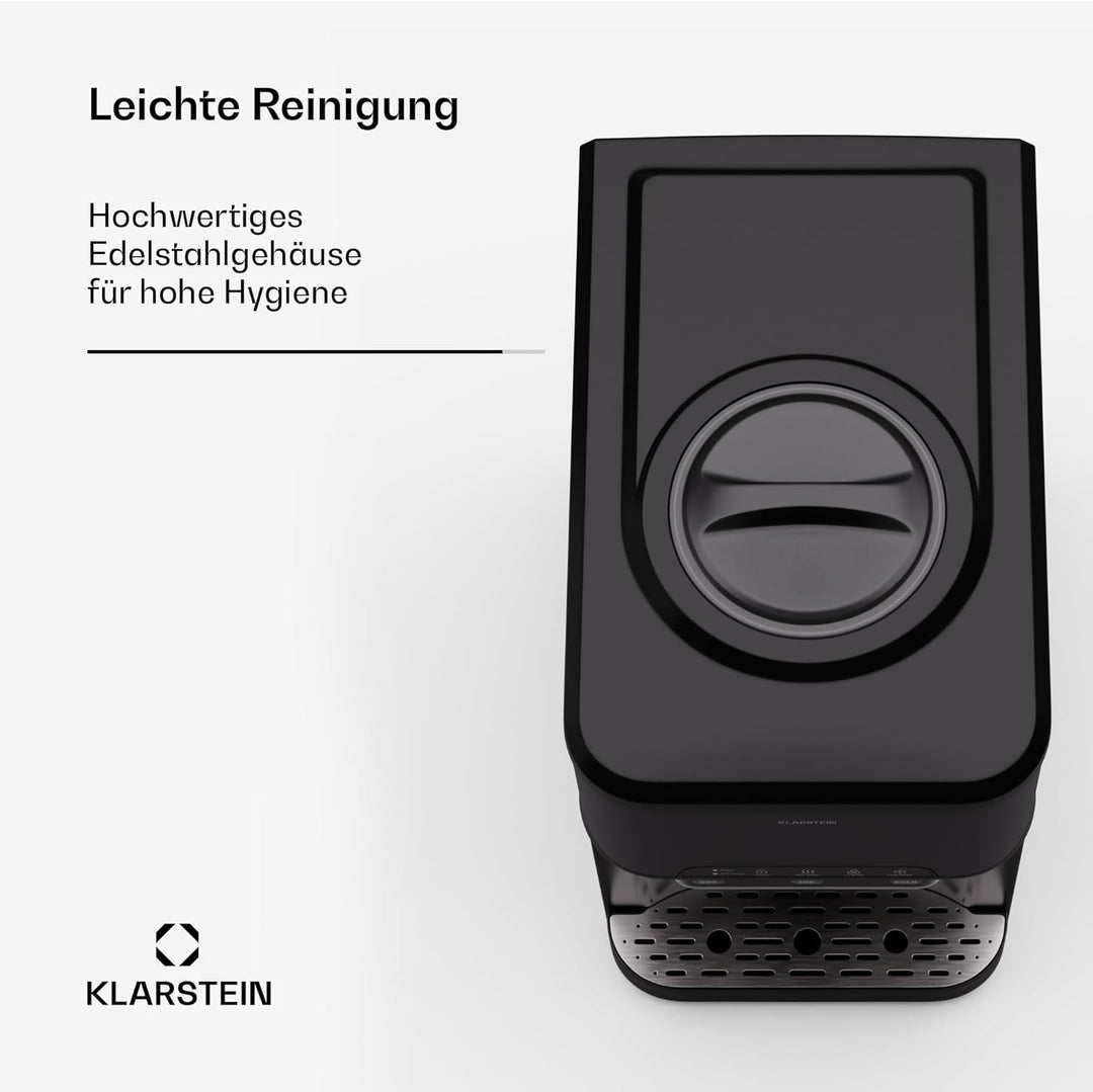 Klarstein Eiswürfelmaschine für Zuhause Camping Gastro, Schnelle Mini Eiswürfelmaschine Klein, Profi