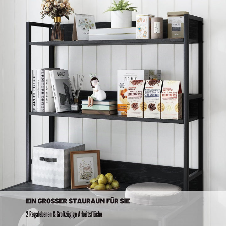 Katzenschrank mit Bücherregal, Kratzbaum mit Katzenklo-Schrank, Katzenklo Schrank mit 3 Ebenen &amp; Ein