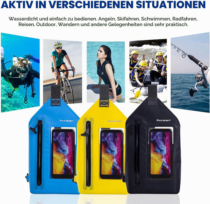 WILD HEART wasserdichte Umhängetasche Beutel Mode Tauchen Unterwasser-Tasche für Schwimmbecken, Stra