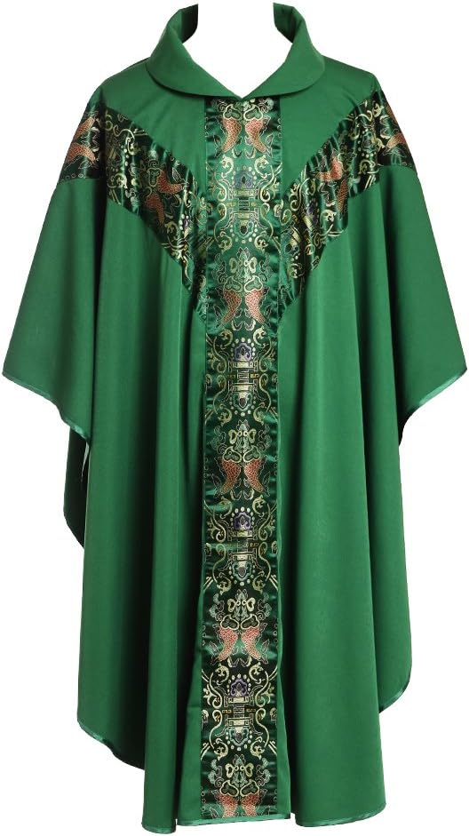 BLESSUME Priester Celebrant Messgewand katholisch Kirche Vater Masse Robe Stickerei Grün Einheitsgrö