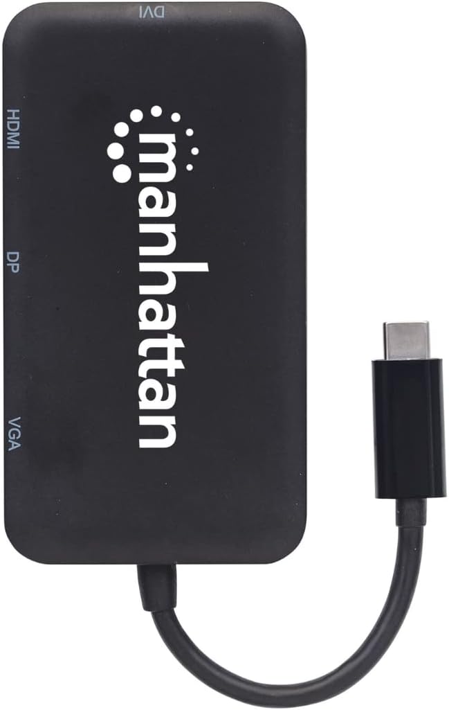 Manhattan 152600 USB-C 4-in-1 Audio/Video-Konverter (USB 3.1 Typ C-Stecker auf HDMI-/DisplayPort-/VG